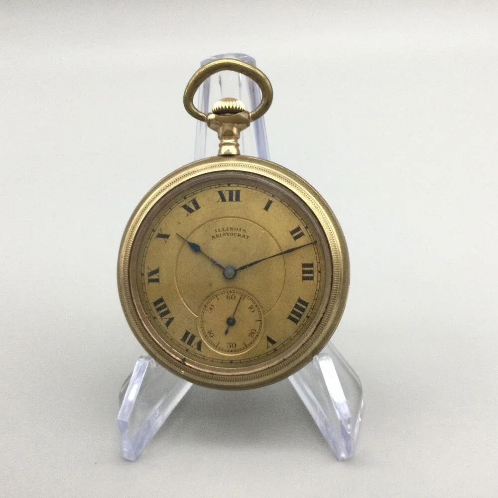1921 Illinois Aristocrat Grade 405 Pocket Watch Men 47mm Gold Filled Manual Wind